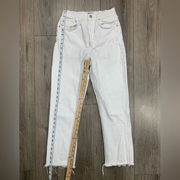 AGOLDE Riley Jeans High Rise Straight Crop Womens 25 Stretch in Sour Cream - Picture 5 of 11